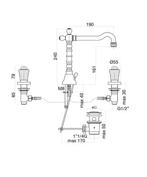 Смеситель для раковины Fiore VENERE SKY (SWAROVSKI®) 13CO0637, хром/золото — фото 2, Смесители для раковины