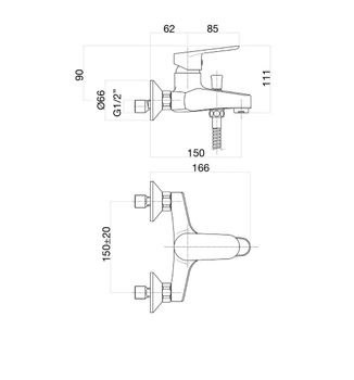 Смеситель для ванны Fiore KEVON BLACK MATT 81NN1510, черный — фото 2, Смеситель для ванны