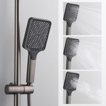 Душевая система с термостатом Splenka S224.26.09, графит — фото 11, Душевые системы