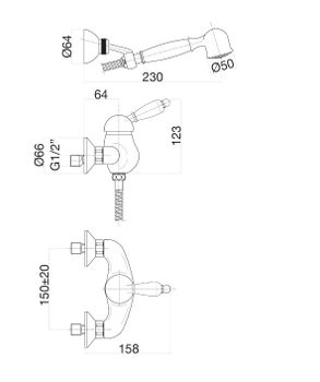 Смеситель для душа Fiore IMPERIAL 83CR5127, хром — фото 2, Смеситель для душа
