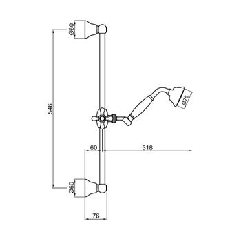 Товар: Душевой гарнитур Webert Shower Set AC0384017, хром/золото - фото 2 Душевой гарнитур Webert Shower Set AC0384017, хром/золото — фото 2, Душевые гарнитуры