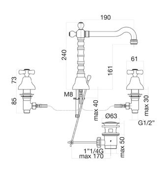 Смеситель для раковины Fiore MARGOT 26OO0637, золото — фото 2, Смесители для раковины