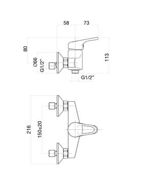 Смеситель для душа Fiore MISTRAL 42CR1720, хром — фото 2, Смеситель для душа