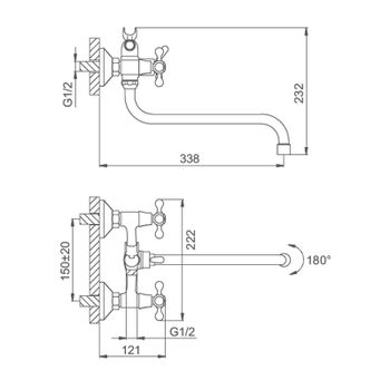 Смеситель для ванны Splenka S81.221, хром — фото 2, Смеситель для ванны
