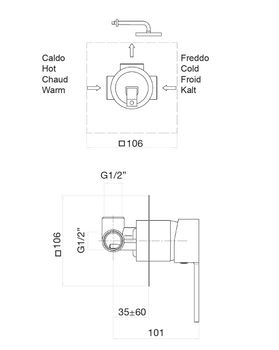 Смеситель для душа Fiore KATANA 77CR7515, хром — фото 2, Смеситель для душа