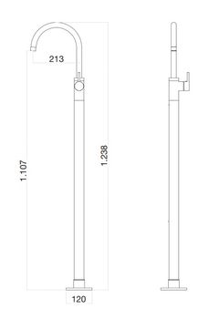 Смеситель для раковины Webert Rimini RI832101010, золото — фото 2, Смесители для раковины