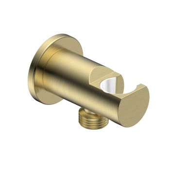 AQM8714BG Siena Выход из стены с держателем, золото шлифованное — фото 1, Шланговые подключения