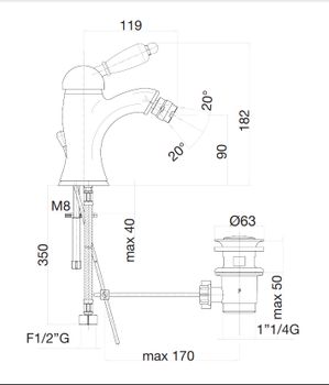 Смеситель для биде Fiore Imperiale 83ZZ5321, бронза — фото 2, Смесители для биде