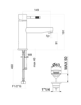 Смеситель для раковины Fiore XENON 44NN5276, черный — фото 2, Смесители для раковины