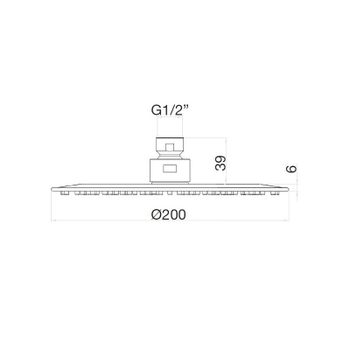 Верхний душ Webert AC1024065BRASS, бронза — фото 2, Верхние души