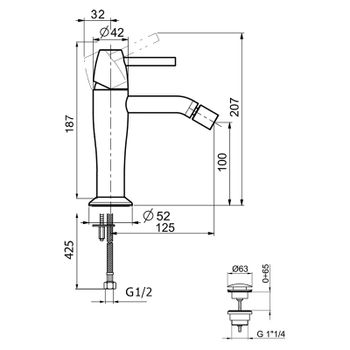Смеситель для биде Webert Opera Moderna OE840102015, хром — фото 2, Смесители для биде
