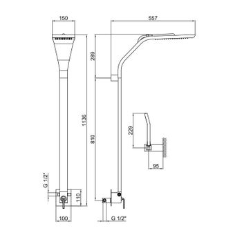 Душевая система Webert Wolo WO660302015, хром — фото 2, Душевые системы