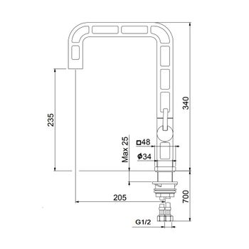 Смеситель для кухни Webert One-A ON921202560, черный — фото 2, Смесители для кухни