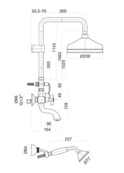 Товар: Душевая система Fiore MARGOT 26ZZ0615, бронза - фото 2 Душевая система Fiore MARGOT 26ZZ0615, бронза — фото 2, Душевые системы
