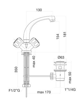 Товар: Смеситель для раковины Fiore ASTRO 14CR0369, хром - фото 2 Смеситель для раковины Fiore ASTRO 14CR0369, хром — фото 2, Смесители для раковины