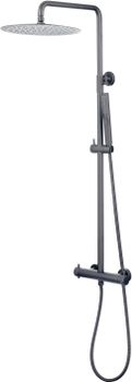 Душевая система Allen Brau Fantasy 5.11001-MG с термостатом Графит брашированный — фото 1, Душевые стойки