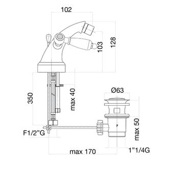 Смеситель для биде Fiore COLONIALE SKY (SWAROVSKI®) 03CO0632, хром/золото — фото 2, Смесители для биде