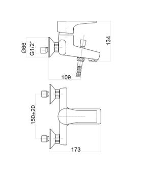 Товар: Смеситель для ванны Fiore XO 73CR7302, хром - фото 2 Смеситель для ванны Fiore XO 73CR7302, хром — фото 2, Смеситель для ванны