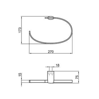Полотенцедержатель Webert Aria AI501201015, хром — фото 2, Полотенцедержатели
