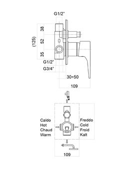 Смеситель для душа Fiore XO 73CR7317, хром — фото 2, Смеситель для душа
