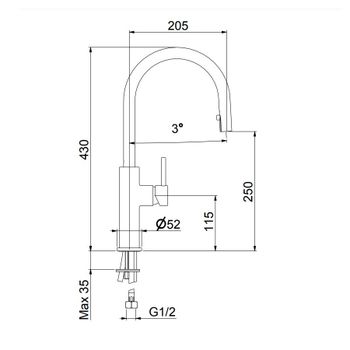 Смеситель для кухни Webert Lima LM940302560, черный — фото 3, Смесители для кухни
