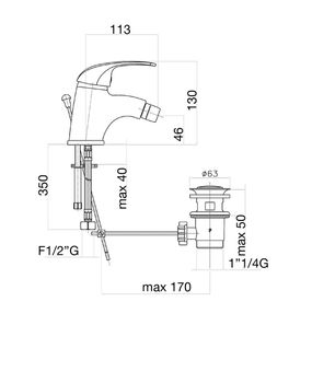 Товар: Смеситель для биде Fiore MAX 32CR3210, хром - фото 2 Смеситель для биде Fiore MAX 32CR3210, хром — фото 2, Смесители для биде