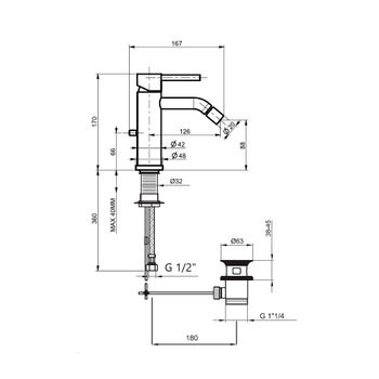 Смеситель для биде Webert Elio EL840102345, никель — фото 2, Смесители для биде