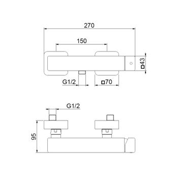 Смеситель для душа Webert ONE-X OX870102015, хром — фото 2, Смеситель для душа