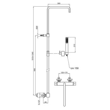 Душевая система с термостатом Webert Azeta New AA980508015, хром — фото 2, Душевые системы