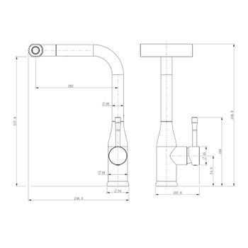 Смеситель для кухни с мультифункциональным изливом Splenka S206.49.05, сатин — фото 2, Смесители для кухни