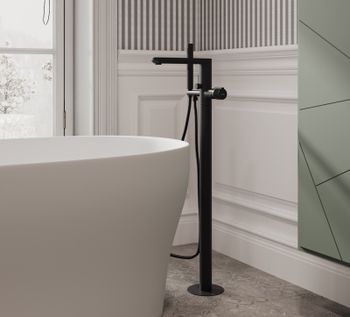 Смеситель для ванны Allen Brau Liberty 5.33012-31 Черный матовый — фото 6, Смесители напольные