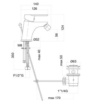 Смеситель для биде Fiore KEVON CHIC 81WX8130, хром/белый — фото 2, Смесители для биде