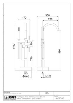 Напольный смеситель для ванны Fiore XENON 44NN5145, черный — фото 2, Смеситель для ванны