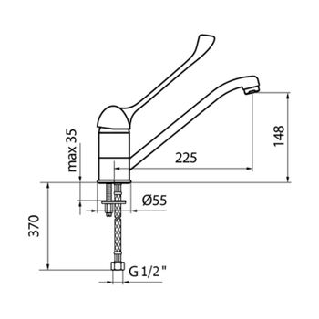 Товар: Смеситель для кухни с хирургической ручкой Webert Semplice SP920102015, хром - фото 2 Смеситель для кухни с хирургической ручкой Webert Semplice SP920102015, хром — фото 2, Смесители для кухни