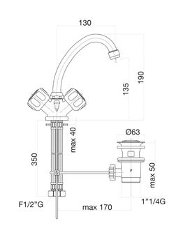 Смеситель для раковины Fiore ASTRO 14CR0367, хром — фото 2, Смесители для раковины