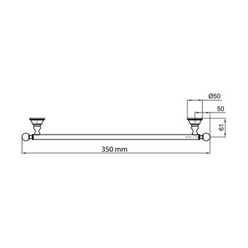 Полотенцедержатель 35 см Webert Karenina KA501402065, бронза — фото 2, Полотенцедержатели