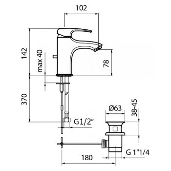 Смеситель для раковины Webert Kimono KI830102015, хром — фото 2, Смесители для раковины
