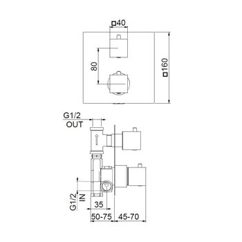 Товар: Смеситель для душа встраиваемый с термостатом Webert Pegaso PE970901560, черный - фото 2 Смеситель для душа встраиваемый с термостатом Webert Pegaso PE970901560, черный — фото 2, Смеситель для душа