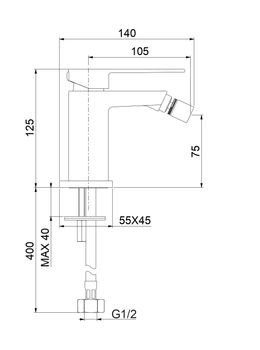 Смеситель для биде Fiore KUBE 100NN8536, черный — фото 2, Смесители для биде