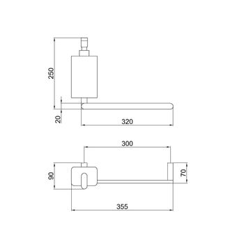 Полотенцедержатель с дозатором жидкого мыла Webert Living LV501501560, черный — фото 2, Дозаторы