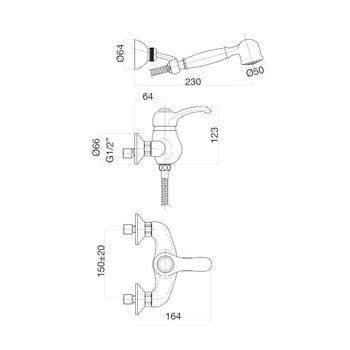 Товар: Смеситель для душа Webert Aurora AU870101060, медь - фото 2 Смеситель для душа Webert Aurora AU870101060, медь — фото 2, Смеситель для душа