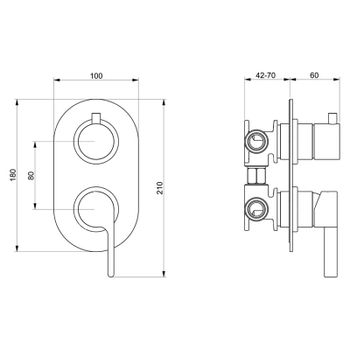 Смеситель для душа встраиваемый Webert DoReMi DR860101345, никель — фото 2, Смеситель для душа