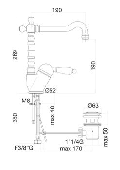 Смеситель для раковины Fiore IMPERIAL 83CR2245, хром — фото 2, Смесители для раковины