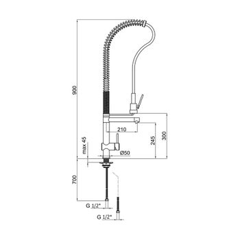 Смеситель для кухни Webert Springy SN921402015, хром — фото 2, Смесители для кухни