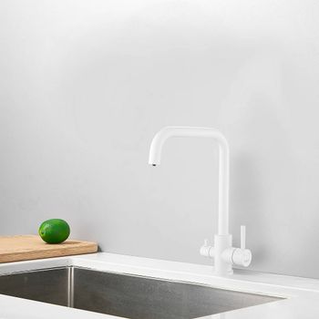 Смеситель для кухни с подключением фильтра воды Haiba HB43829-8, белый — фото 3, Смесители для кухни