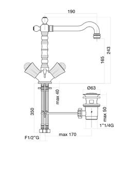 Смеситель для кухни Fiore VENERE SKY (SWAROVSKI®) 13ZZ0625, бронза — фото 2, Смесители для кухни