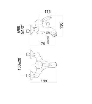 Товар: Смеситель для ванны Fiore IMPERIAL 83CR5101, хром - фото 2 Смеситель для ванны Fiore IMPERIAL 83CR5101, хром — фото 2, Смеситель для ванны