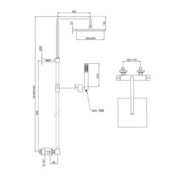 Душевая система с термостатом Webert Pegaso PE980507740METAL, белый — фото 2, Душевые системы