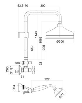 Товар: Душевая система Fiore MARGOT 26ZZ0620, бронза - фото 2 Душевая система Fiore MARGOT 26ZZ0620, бронза — фото 2, Душевые системы