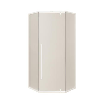 Душевой уголок Ceruttispa 90x90 C3AWD профиль Белый стекло рифленое — фото 1, Душевые уголки трапеция